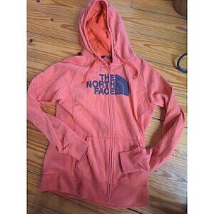 The North Face Jacket Women's Med Burnt Orange Full Zip Hooded Drawstring